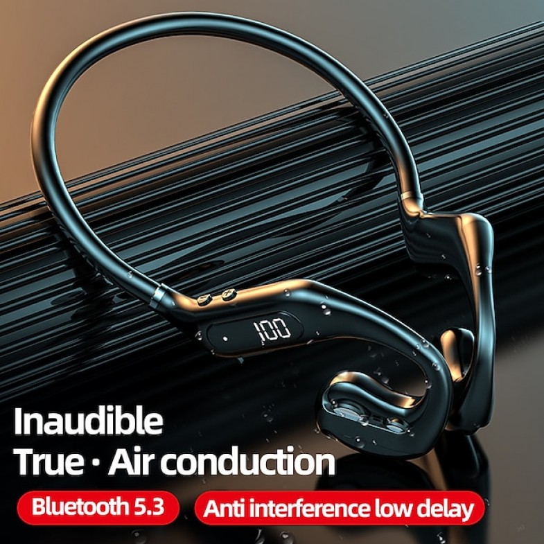 Bone Conduction Earphone bluetooth V5.3 Low Latency 13mm Dynamic Driver HiFi Stereo 200mAh LED Battery Display IPX6 Waterproof Outdoors Sports Earhooks Headset
 Bone Conduction Earphone bluetooth V5.3 Low Latency 13mm Dynamic Driver HiFi Stereo 200mAh LED Battery Display IPX6 Waterproof Outdoors Sports Earhooks Headset
