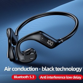Bone Conduction Earphone bluetooth V5.3 Low Latency 13mm Dynamic Driver HiFi Stereo 200mAh LED Battery Display IPX6 Waterproof Outdoors Sports Earhooks Headset
 Bone Conduction Earphone bluetooth V5.3 Low Latency 13mm Dynamic Driver HiFi Stereo 200mAh LED Battery Display IPX6 Waterproof Outdoors Sports Earhooks Headset