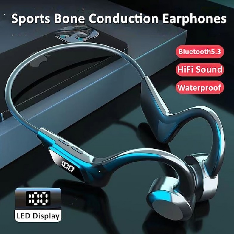 Bone Conduction Headphones Bluetooth 5.3 Wireless Ear Hook Headset IPX5 Waterproof Sport Earphones Lightweight Earbuds With Mic
 Bone Conduction Headphones Bluetooth 5.3 Wireless Ear Hook Headset IPX5 Waterproof Sport Earphones Lightweight Earbuds With Mic