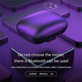 Sport Bluetooth Headphones Noise Cancelling Wireless Headsets Gaming Earphones Not in Ear Stereo Earbuds Led Power Display Charging Case for Smartphone
