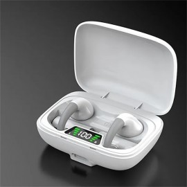 Sport Bluetooth Headphones Noise Cancelling Wireless Headsets Gaming Earphones Not in Ear Stereo Earbuds Led Power Display Charging Case for Smartphone
