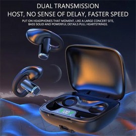 Sport Bluetooth Headphones Noise Cancelling Wireless Headsets Gaming Earphones Not in Ear Stereo Earbuds Led Power Display Charging Case for Smartphone
