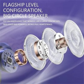 Sport Bluetooth Headphones Noise Cancelling Wireless Headsets Gaming Earphones Not in Ear Stereo Earbuds Led Power Display Charging Case for Smartphone
