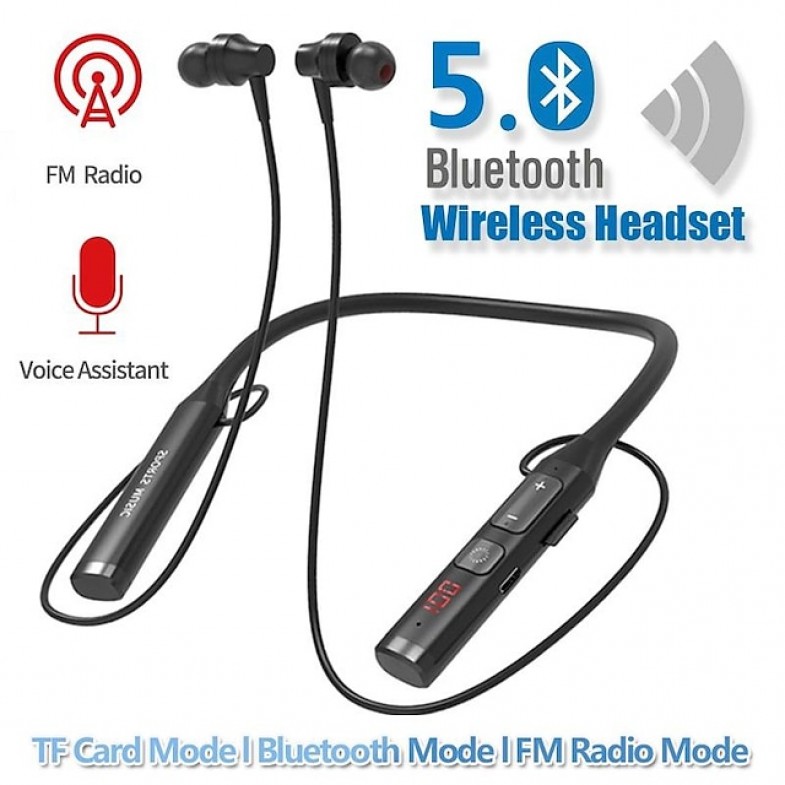 3 In1 Bluetooth 5.0 Earphone Wireless Bluetooth Headset with Microphone Magnetic Neckband Earphones Waterproof Sports In-ear Headphone Support TF Card FM Mode
 3 In1 Bluetooth 5.0 Earphone Wireless Bluetooth Headset with Microphone Magnetic Neckband Earphones Waterproof Sports In-ear Headphone Support TF Card FM Mode
