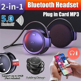 Wireless Bluetooth Headset Flexible Ear Cover Headphone Stereo Earphone Support TF Card MP3 Player Over Ear Headset
 Wireless Bluetooth Headset Flexible Ear Cover Headphone Stereo Earphone Support TF Card MP3 Player Over Ear Headset