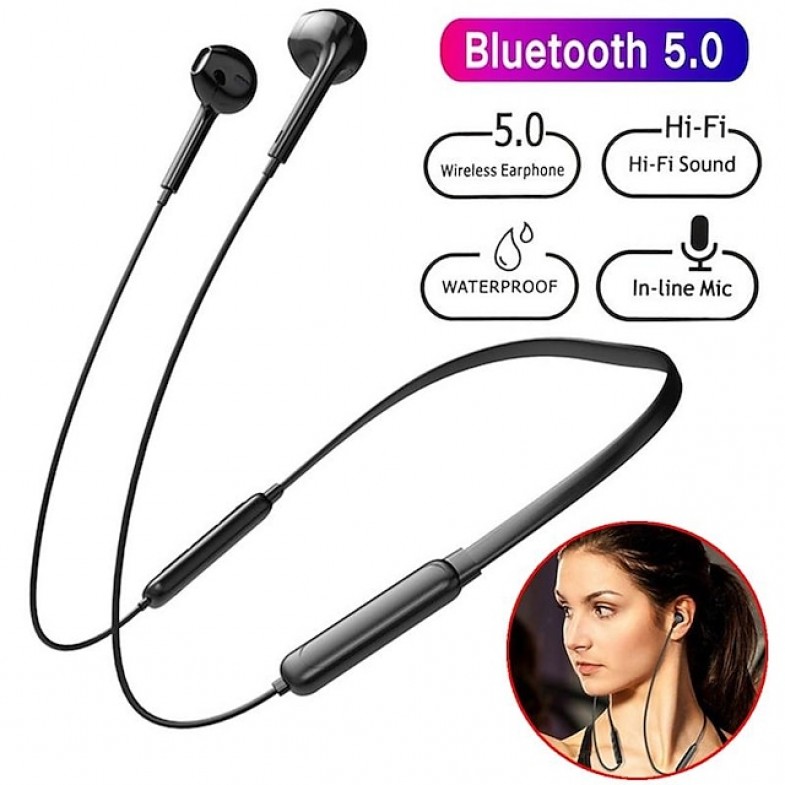Bluetooth Headphones Neckband Wireless Headset Noise Cancelling Stereo Earbuds Sport Sweatproof Earphones with Mic for IPhone Android Phone
 Bluetooth Headphones Neckband Wireless Headset Noise Cancelling Stereo Earbuds Sport Sweatproof Earphones with Mic for IPhone Android Phone