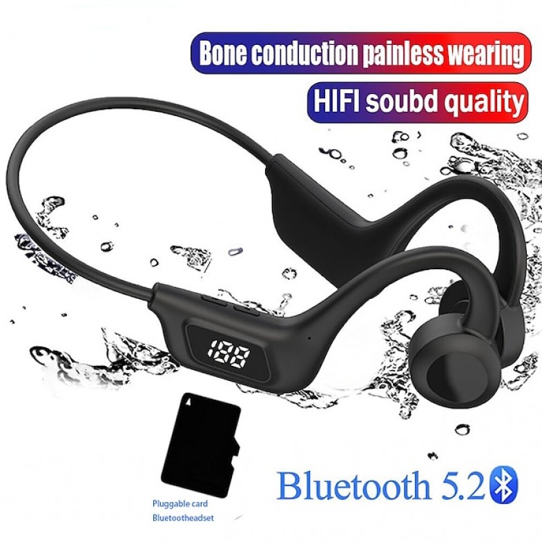 Sports Headphones Bone Conduction Earphones Wireless Bluetooth 5.2 Waterproof  Noise Reduction Headsets Mic MP3 Support SD Card
 Sports Headphones Bone Conduction Earphones Wireless Bluetooth 5.2 Waterproof  Noise Reduction Headsets Mic MP3 Support SD Card