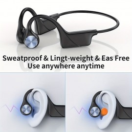 Bone Conduction HeadphonesWireless Open-Ear Headphones With Built-in Mic IPX7 Waterproof Sport Headset For Running Cycling Workout Gym
 Bone Conduction HeadphonesWireless Open-Ear Headphones With Built-in Mic IPX7 Waterproof Sport Headset For Running Cycling Workout Gym