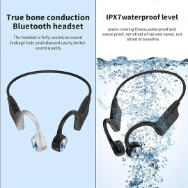 Bone Conduction HeadphonesWireless Open-Ear Headphones With Built-in Mic IPX7 Waterproof Sport Headset For Running Cycling Workout Gym
 Bone Conduction HeadphonesWireless Open-Ear Headphones With Built-in Mic IPX7 Waterproof Sport Headset For Running Cycling Workout Gym
