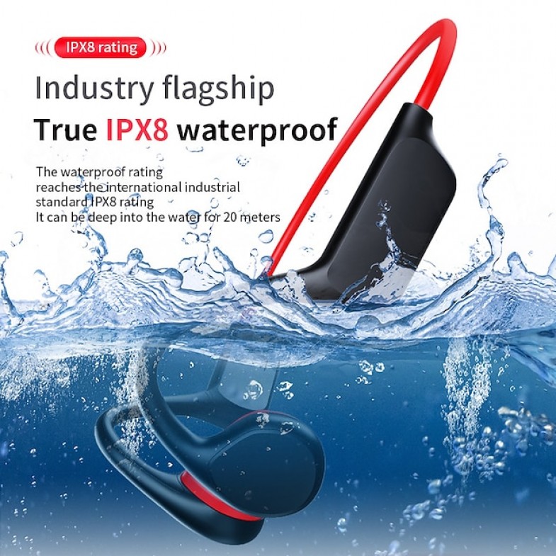 Bone Conduction Earphones Bluetooth Wireless IPX8 Waterproof MP3 Player Hifi Ear-hook Headphone With Mic & 32GB Memory Headset For Swimming
 Bone Conduction Earphones Bluetooth Wireless IPX8 Waterproof MP3 Player Hifi Ear-hook Headphone With Mic & 32GB Memory Headset For Swimming