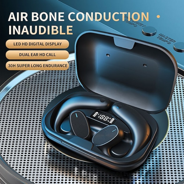 Bluetooth Headset Digital Display In-ear Hanging Ear External Sound To Ear With Charging Box Business Models Earphones
 Bluetooth Headset Digital Display In-ear Hanging Ear External Sound To Ear With Charging Box Business Models Earphones