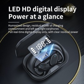 Bluetooth Headset Digital Display In-ear Hanging Ear External Sound To Ear With Charging Box Business Models Earphones
 Bluetooth Headset Digital Display In-ear Hanging Ear External Sound To Ear With Charging Box Business Models Earphones