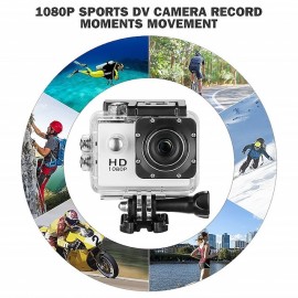 1080p 12MP Action Camera Full HD 2.0 Inch Screen 30 m 98 Foot Waterproof Sports Camera with Accessories Kits for Bicycle Motorcycle Diving Swimming etc
 1080p 12MP Action Camera Full HD 2.0 Inch Screen 30 m 98 Foot Waterproof Sports Camera with Accessories Kits for Bicycle Motorcycle Diving Swimming etc