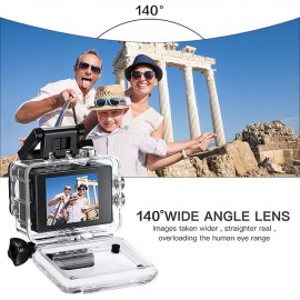 1080p 12MP Action Camera Full HD 2.0 Inch Screen 30 m 98 Foot Waterproof Sports Camera with Accessories Kits for Bicycle Motorcycle Diving Swimming etc
 1080p 12MP Action Camera Full HD 2.0 Inch Screen 30 m 98 Foot Waterproof Sports Camera with Accessories Kits for Bicycle Motorcycle Diving Swimming etc