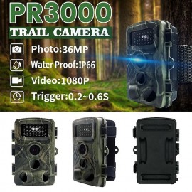36MP 1080P PR3000 Trail Camera With Night Vision Motion Activated 0.2S Trigger Time Waterproof Outdoor Wildlife Hunting Camera
 36MP 1080P PR3000 Trail Camera With Night Vision Motion Activated 0.2S Trigger Time Waterproof Outdoor Wildlife Hunting Camera