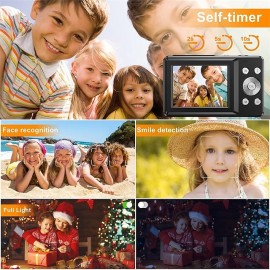 Digital Camera FHD 1080P Digital Camera for Kids Video Camera with 32GB SD Card 16X Digital Zoom Compact Point and Shoot Camera Portable Small Camera for Teens Students Boys Girls Seniors
