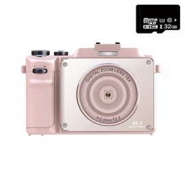 Vlogging Camera 4K 48MP Digital Camera with WiFi Free 32G TF Card & Hand Strap Auto Focus & Anti-Shake Built-in 7 Color Filters Face Detect 3'' IPS Screen 140Wide Angle 18X Digital Zoom
 Vlogging Camera 4K 48MP Digital Camera with WiFi Free 32G TF Card & Hand Strap Auto Focus & Anti-Shake Built-in 7 Color Filters Face Detect 3'' IPS Screen 140Wide Angle 18X Digital Zoom