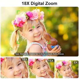 Vlogging Camera 4K 48MP Digital Camera with WiFi Free 32G TF Card & Hand Strap Auto Focus & Anti-Shake Built-in 7 Color Filters Face Detect 3'' IPS Screen 140Wide Angle 18X Digital Zoom
 Vlogging Camera 4K 48MP Digital Camera with WiFi Free 32G TF Card & Hand Strap Auto Focus & Anti-Shake Built-in 7 Color Filters Face Detect 3'' IPS Screen 140Wide Angle 18X Digital Zoom