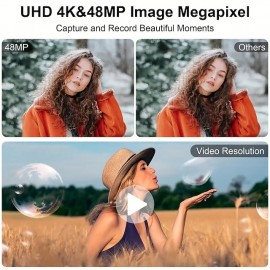 Vlogging Camera 4K 48MP Digital Camera with WiFi Free 32G TF Card & Hand Strap Auto Focus & Anti-Shake Built-in 7 Color Filters Face Detect 3'' IPS Screen 140Wide Angle 18X Digital Zoom
 Vlogging Camera 4K 48MP Digital Camera with WiFi Free 32G TF Card & Hand Strap Auto Focus & Anti-Shake Built-in 7 Color Filters Face Detect 3'' IPS Screen 140Wide Angle 18X Digital Zoom