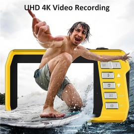 4K30FPS Waterproof Camera 56MP Underwater Cameras UHD Video Recorder Selfie IPS Dual Screens(3/2) 10FT Waterproof Digital Camera for Snorkeling on Vacation 1700mAh
 4K30FPS Waterproof Camera 56MP Underwater Cameras UHD Video Recorder Selfie IPS Dual Screens(3/2) 10FT Waterproof Digital Camera for Snorkeling on Vacation 1700mAh