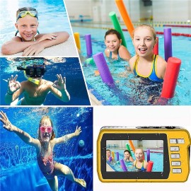 4K30FPS Waterproof Camera 56MP Underwater Cameras UHD Video Recorder Selfie IPS Dual Screens(3/2) 10FT Waterproof Digital Camera for Snorkeling on Vacation 1700mAh
 4K30FPS Waterproof Camera 56MP Underwater Cameras UHD Video Recorder Selfie IPS Dual Screens(3/2) 10FT Waterproof Digital Camera for Snorkeling on Vacation 1700mAh