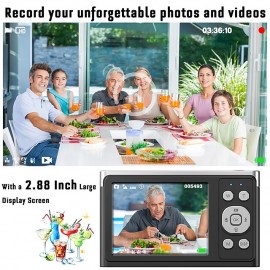 Digital Camera 4K Vlog 50MP Children's Camera 2.8 Inch IPS Autofocus Photo Camera 16X Digital Zoom Anti-Shake USB Rechargeable Compact Camera for Students Children Beginners
