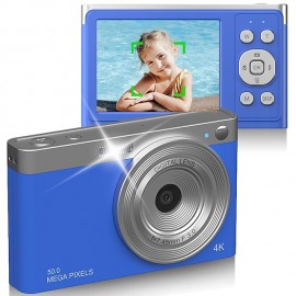 Digital Camera 4K Vlog 50MP Children's Camera 2.8 Inch IPS Autofocus Photo Camera 16X Digital Zoom Anti-Shake USB Rechargeable Compact Camera for Students Children Beginners
