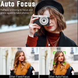 Digital Camera 4K Vlog 50MP Children's Camera 2.8 Inch IPS Autofocus Photo Camera 16X Digital Zoom Anti-Shake USB Rechargeable Compact Camera for Students Children Beginners
