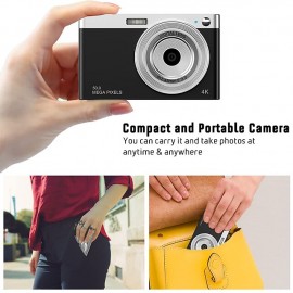 Digital Camera 4K Vlog 50MP Children's Camera 2.8 Inch IPS Autofocus Photo Camera 16X Digital Zoom Anti-Shake USB Rechargeable Compact Camera for Students Children Beginners
