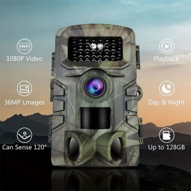 Outdoor Hunting Camera 2.7K HD 2.0 Inch Screen Wide-angle IP66 Waterproof Camera With Infrared Night Vision Used For Animal Monitoring And Garden Guarding (Battery Not Included)
