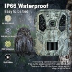 Outdoor 36MP Trail Camera 2k 120 Detection Range IP65 Waterproof No Glow Night Vision Wildlife Monitoring Trap Game Cam
