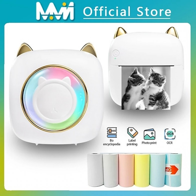 Mini Portable Printer Thermal Printing Sticker Wireless Inkless Mini Pocket Printer Self-adhesive Label Printer Photo Printer
 Mini Portable Printer Thermal Printing Sticker Wireless Inkless Mini Pocket Printer Self-adhesive Label Printer Photo Printer