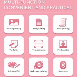 Portable Thermal Printer Wireless Inkless 203DPI Photo Label Memo Wrong Question Printing Machine With USB Cable for IOS Android(5 rolls thermal paper)
 Portable Thermal Printer Wireless Inkless 203DPI Photo Label Memo Wrong Question Printing Machine With USB Cable for IOS Android(5 rolls thermal paper)