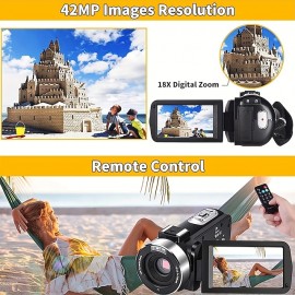 3-inch 4K Digital Camcorder Portable DV WIFI Touch Screen Ultra HD Video Camera 18x Digital Zoom PC Camera Video Recording Photography Camera
