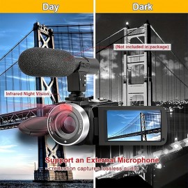 3-inch 4K Digital Camcorder Portable DV WIFI Touch Screen Ultra HD Video Camera 18x Digital Zoom PC Camera Video Recording Photography Camera
