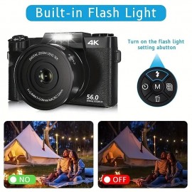 Digital Camera 4K 56MP 3.0Inch Screen Vlogging Camera Supports 16x Digital Zoom And Autofocus Portable Cameras With For Beginner
 Digital Camera 4K 56MP 3.0Inch Screen Vlogging Camera Supports 16x Digital Zoom And Autofocus Portable Cameras With For Beginner