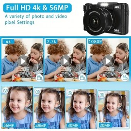 Digital Camera 4K 56MP 3.0Inch Screen Vlogging Camera Supports 16x Digital Zoom And Autofocus Portable Cameras With For Beginner
 Digital Camera 4K 56MP 3.0Inch Screen Vlogging Camera Supports 16x Digital Zoom And Autofocus Portable Cameras With For Beginner