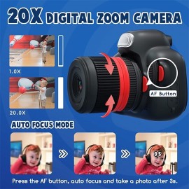 Digital Camera 1080P Video Cameras with 2.4 inch IPS Screen Selfie Camera for Christmas Brithday Gift Rechargeable Electronic Video Recorder Camcorder Toys
