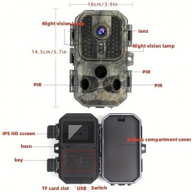 Infrared Animal Camera Outdoor HD Hunting Night Vision Tracking Induction Waterproof Hunting Camera With Card 32GB No Battery Power Delivery 8 Batteries No. 5
