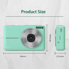 Digital Camera 1080P 44MP Vlogging Camera with LCD Screen 16X Zoom Compact Portable Mini Rechargeable Camera Gifts for Students Teens Adults Girls Boys
 Digital Camera 1080P 44MP Vlogging Camera with LCD Screen 16X Zoom Compact Portable Mini Rechargeable Camera Gifts for Students Teens Adults Girls Boys