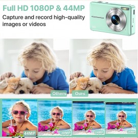 Digital Camera 1080P 44MP Vlogging Camera with LCD Screen 16X Zoom Compact Portable Mini Rechargeable Camera Gifts for Students Teens Adults Girls Boys
 Digital Camera 1080P 44MP Vlogging Camera with LCD Screen 16X Zoom Compact Portable Mini Rechargeable Camera Gifts for Students Teens Adults Girls Boys