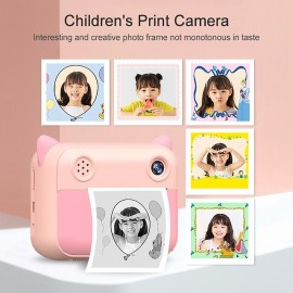 Kids Instant Print Camera 1080P HD Front and Rear Dual Mirror Digital with Photo Paper Kids Toy Camera
