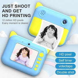 Kids Instant Print Camera 1080P HD Front and Rear Dual Mirror Digital with Photo Paper Kids Toy Camera
