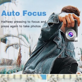 Digital Camera 2.7K 48MP Vlogging Camera Autofocus Digital Spot and Shooting Camera with 32GB Memory Card 16x Zoom Time-Lapse Digital Camera Suitable for Kids Teens Students Boys & Girls
