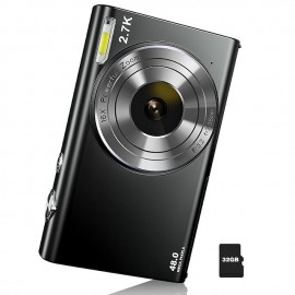 Digital Camera 2.7K 48MP Vlogging Camera Autofocus Digital Spot and Shooting Camera with 32GB Memory Card 16x Zoom Time-Lapse Digital Camera Suitable for Kids Teens Students Boys & Girls
