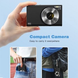 Digital Camera 2.7K 48MP Vlogging Camera Autofocus Digital Spot and Shooting Camera with 32GB Memory Card 16x Zoom Time-Lapse Digital Camera Suitable for Kids Teens Students Boys & Girls
