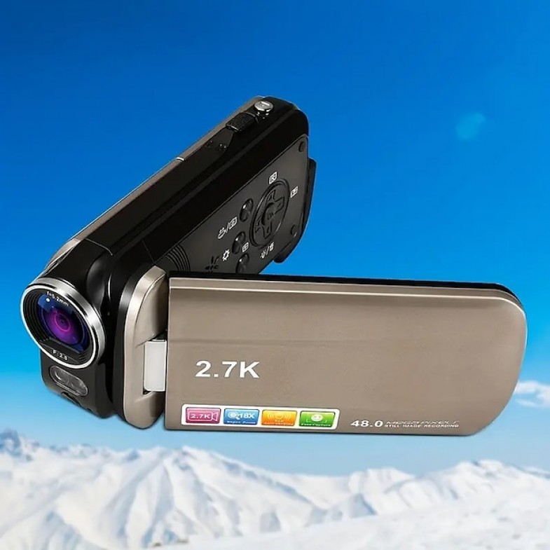 2.7K 48MP Video Camera Camcorder 270Rotation 2.7 IPS Screen Handheld Digital Camcorder Remote Control Camera For YouTube-Champagne Gold
 2.7K 48MP Video Camera Camcorder 270Rotation 2.7 IPS Screen Handheld Digital Camcorder Remote Control Camera For YouTube-Champagne Gold