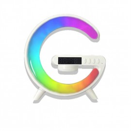 Large G Lamp Smart Light Bluetooth Speaker Music Rhythm Pickup Clock Alarm Clock APP Control Wireless Charger Atmosphere Lights
 Large G Lamp Smart Light Bluetooth Speaker Music Rhythm Pickup Clock Alarm Clock APP Control Wireless Charger Atmosphere Lights