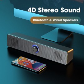 4D Surround Sound BT 5.0 Speakers Computer Speakers Stereo Subwoofer Suitable For Laptop Computer Theater TV Soundbar Box Home Theater