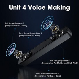 4D Surround Sound BT 5.0 Speakers Computer Speakers Stereo Subwoofer Suitable For Laptop Computer Theater TV Soundbar Box Home Theater
